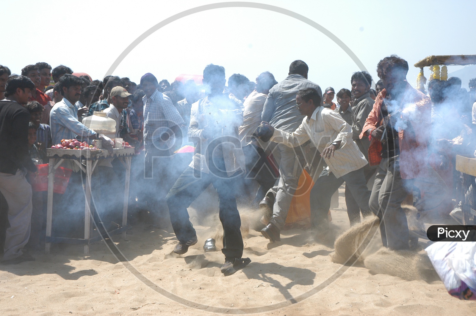 Action or Fight Sequence Shooting near Beach