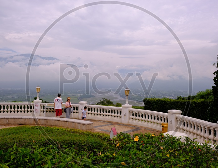 Tourists enjoying the View Point at Farglory Hotel Hualien