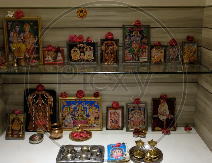 Hindu Gods Photo Frames In Hindu Houses