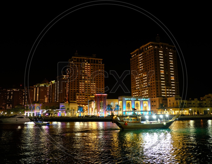 Night View of Qasr AL Yasmine Palace Restaurant at Doha