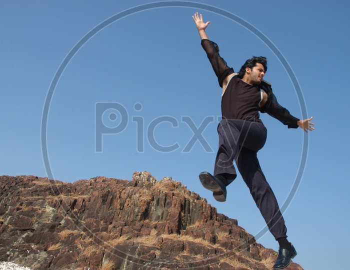 Young Indian Man Jumping
