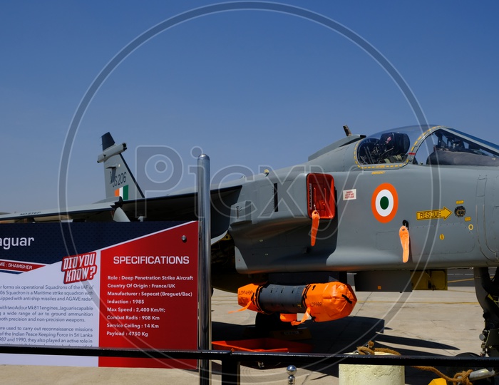 Indian Air Force Jaguar Aircraft at Bangalore Aero India 2019