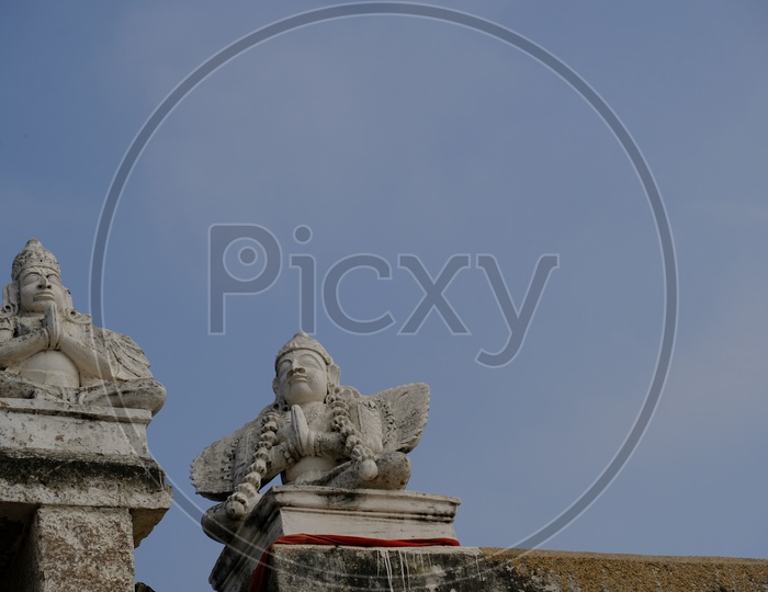 Garuda  Statues On the temple Shrines of hindu Temples