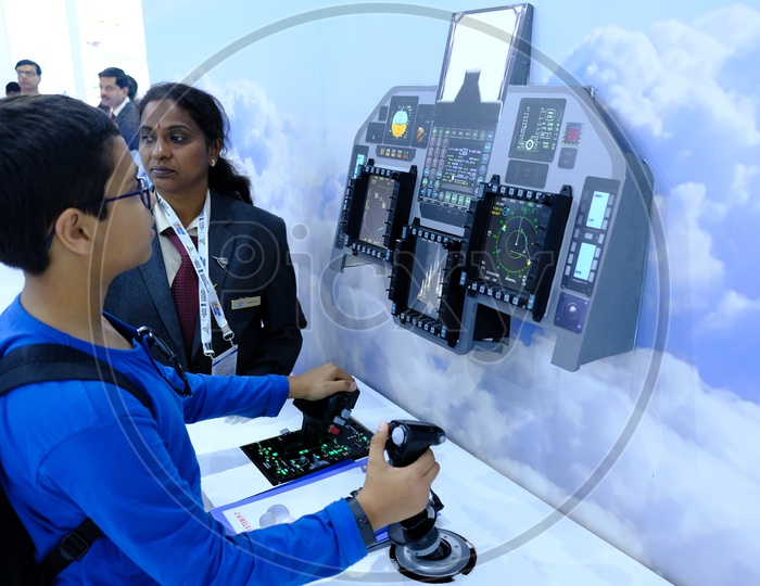 LED Display Cockpit of HAL Advanced Light Helicopter for Ship Borne Operations displayed at Bangalore Aero India 2019