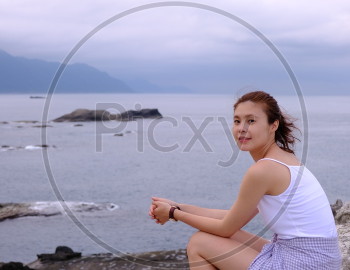 Young Taiwanese Woman at Dulan Beach