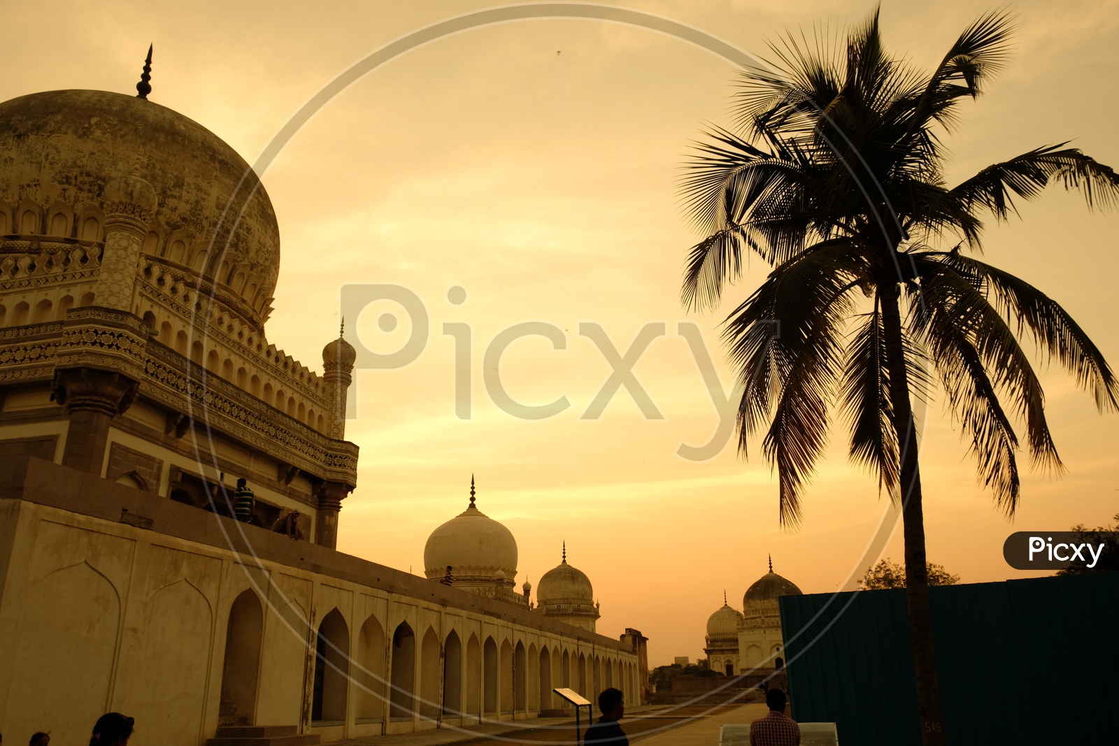 Qutub Shahi Tombs  Over a Sunset Sky