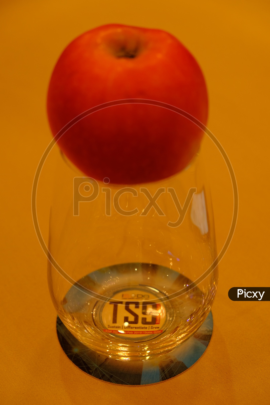 Apple On a Water Glass