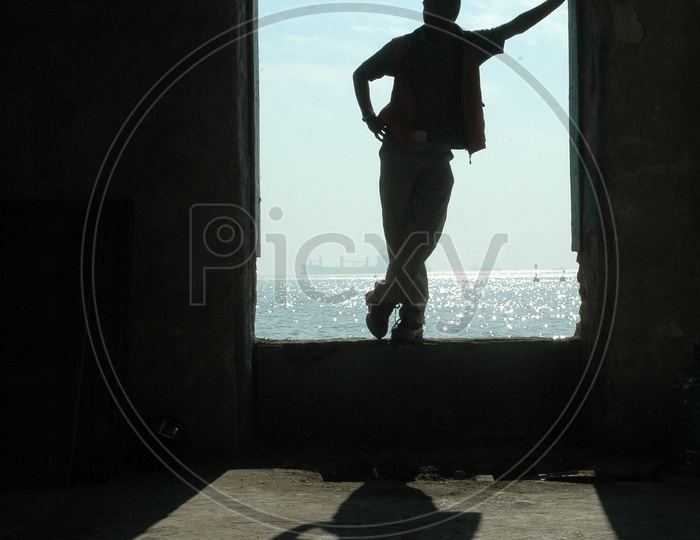 Silhouette of Man Standing