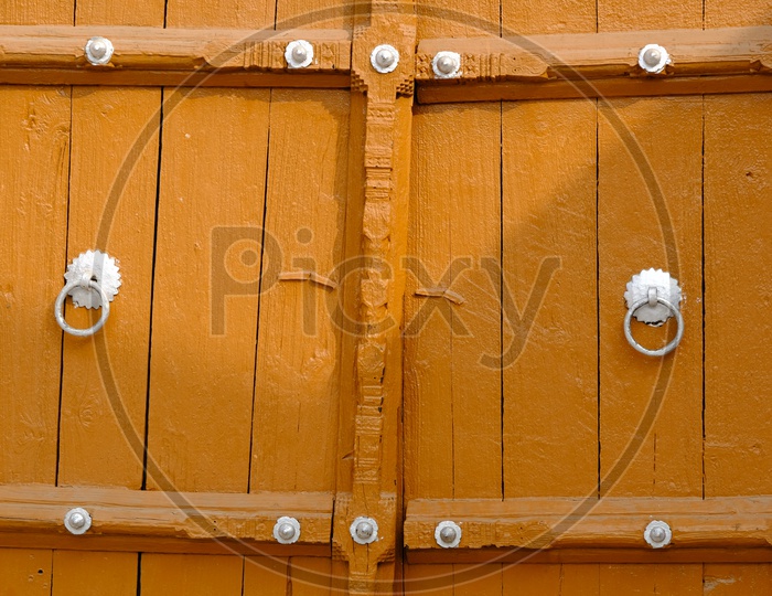 Traditional Wooden Temple Door Of Sitaram Bagh  Temple