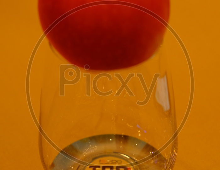 Apple On a Water Glass