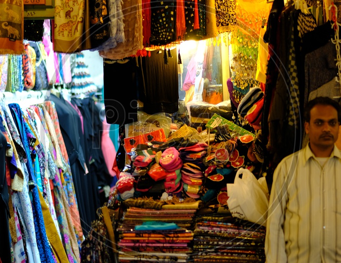 Cloth Shops in the Narrow Streets of Doha, Qatar