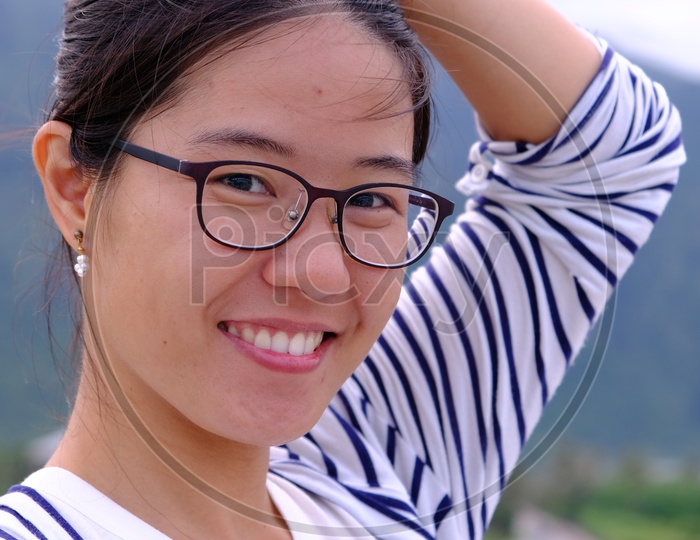 Portrait of Young Taiwanese Woman Smiling