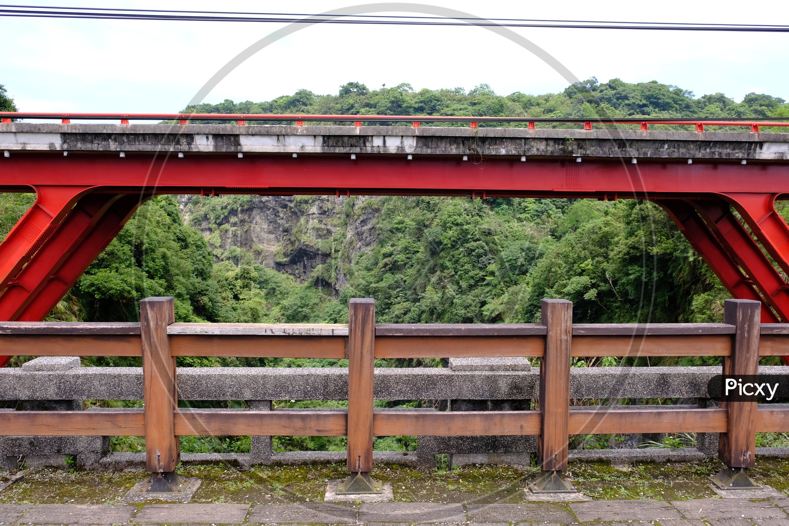 A Bridge Surrounded Greenery at Taroko National Park, Taiwan