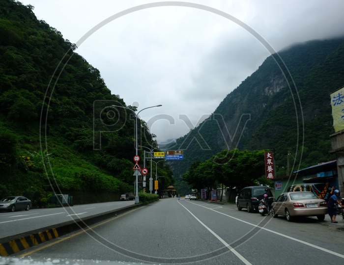 Road Surrounded by Mountains in Taiwan