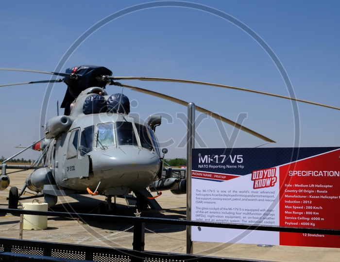 Indian Air Force Mi-17 V5 Helicopter at Bangalore Aero India 2019