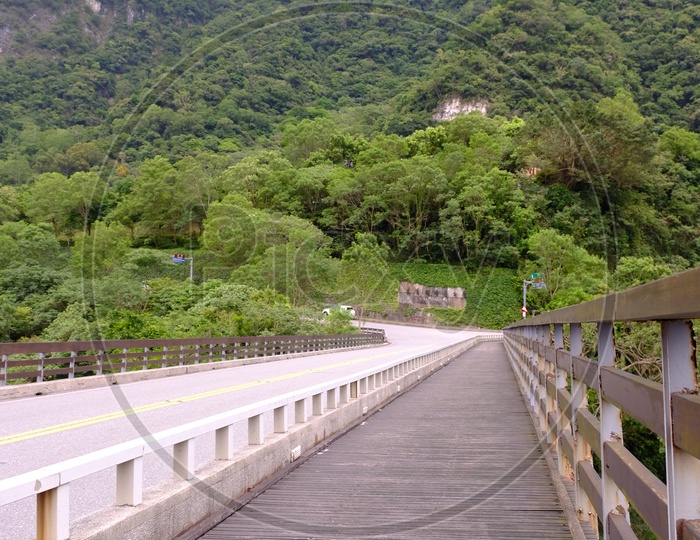 A Wooden bridge in Taroko National Park