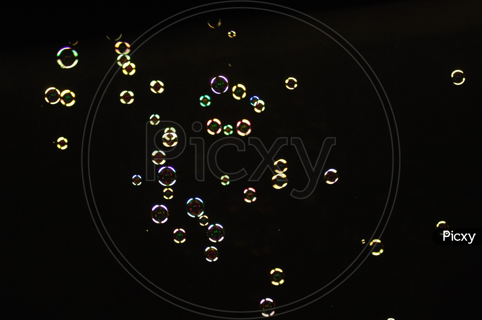 Bubbles with Black Background