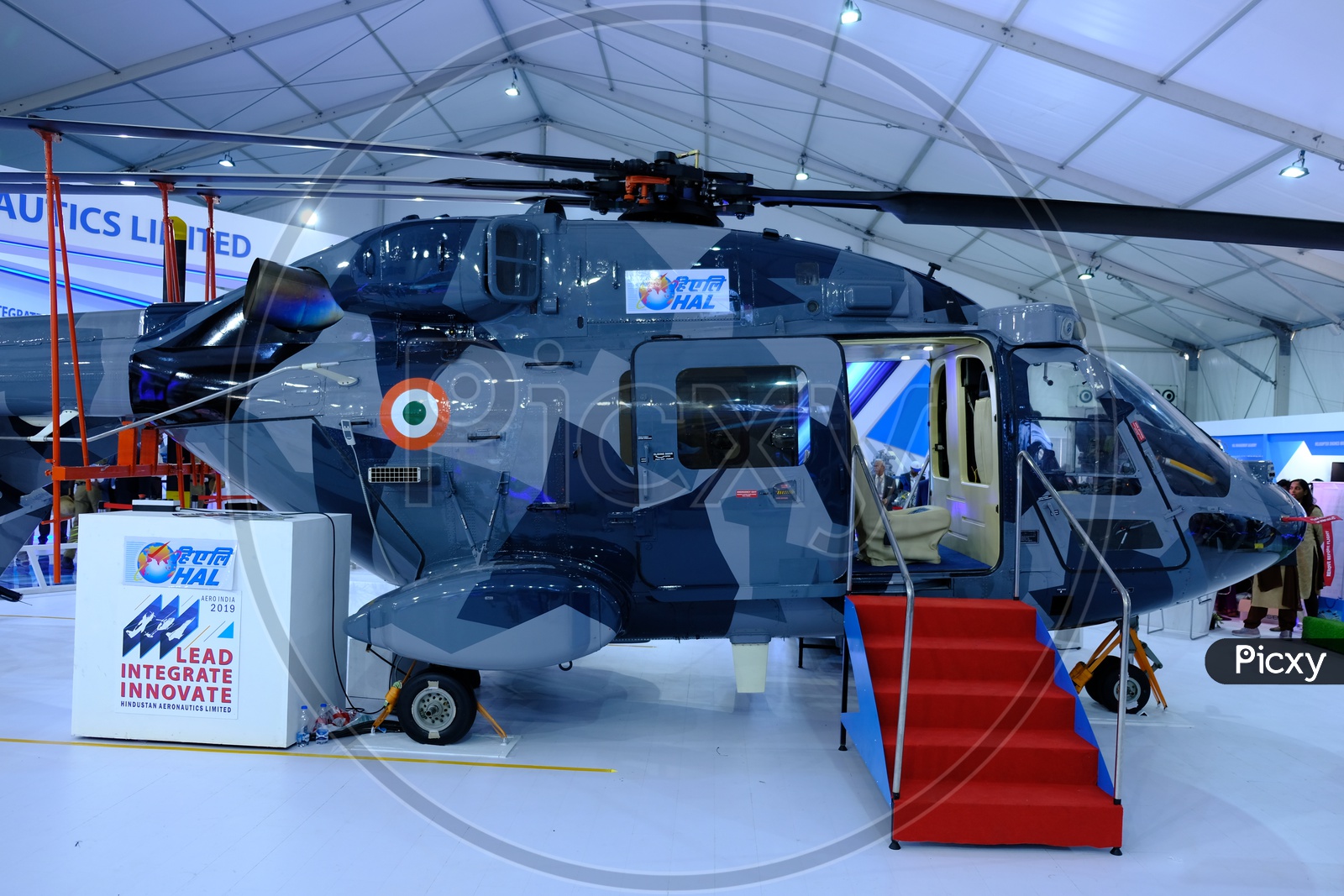 HAL Advanced Light Helicopter for Ship Borne Operations displayed at Bangalore Aero India 2019