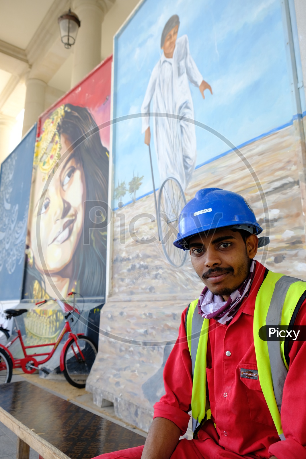Indian Construction worker at Katara Cultural Village