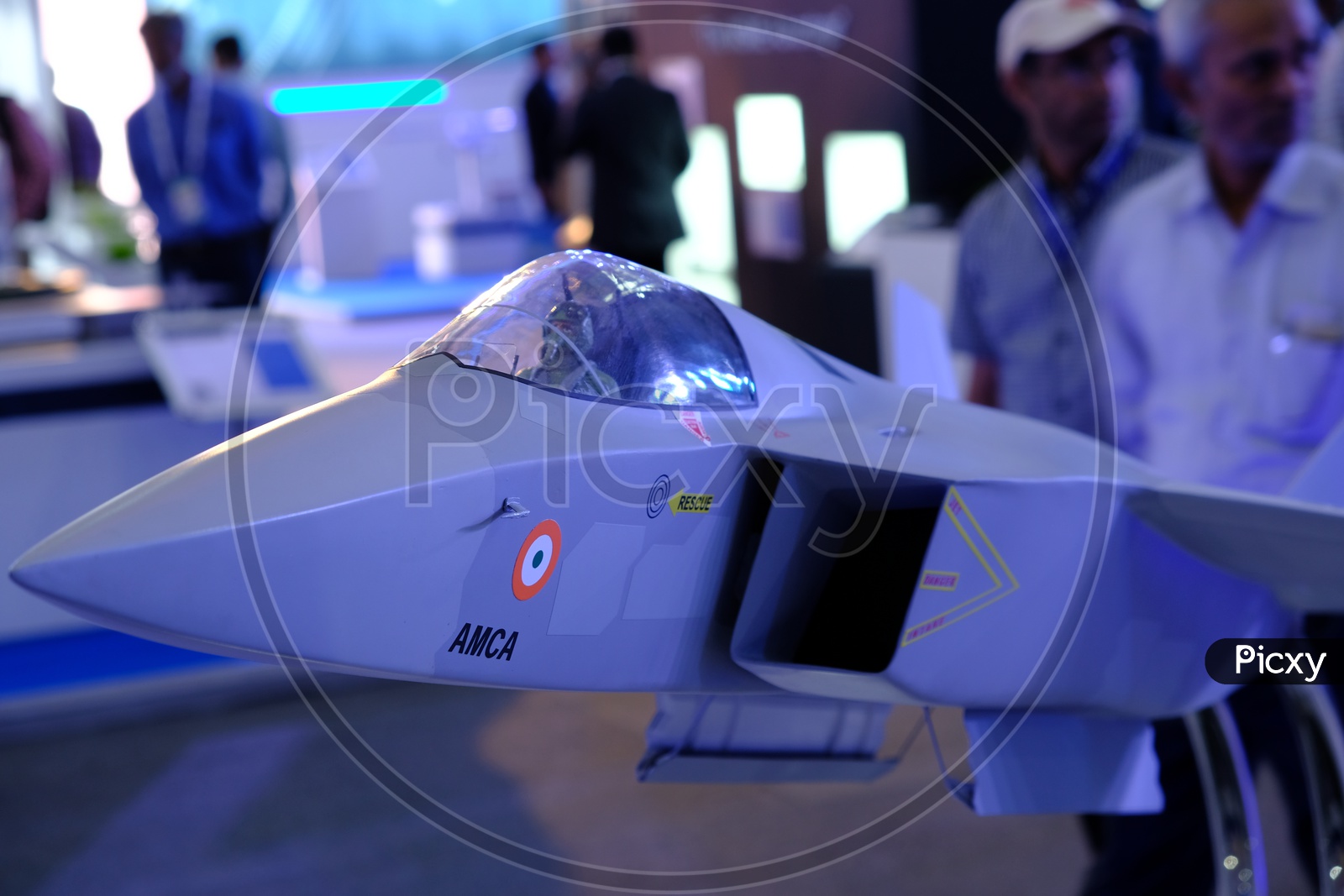 A Model of HAL Advanced Medium Combat Aircraft displayed at Aero India 2019