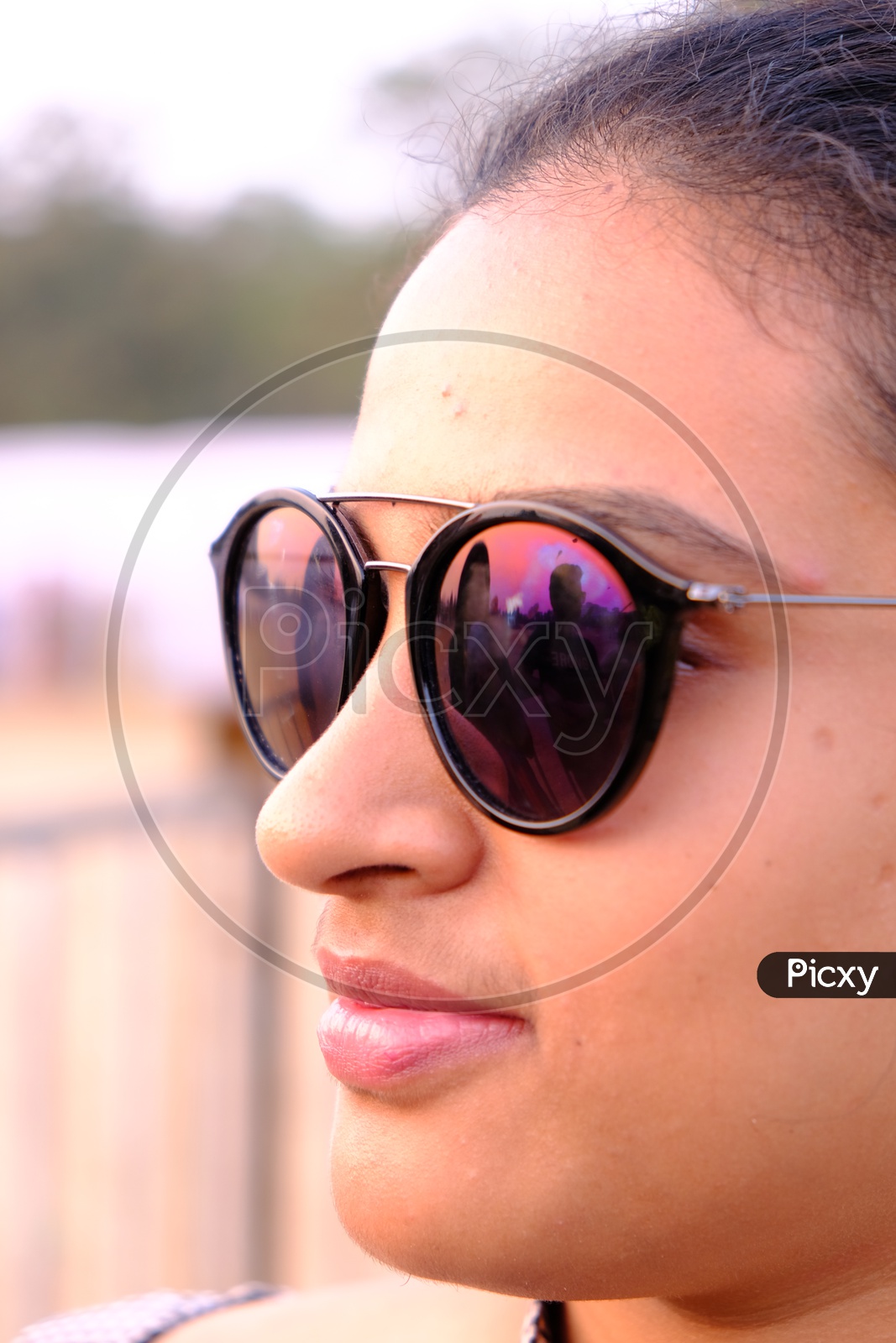 Image of Young Indian Girl Woman Wearing Shades Sunglasses MN208399 Picxy