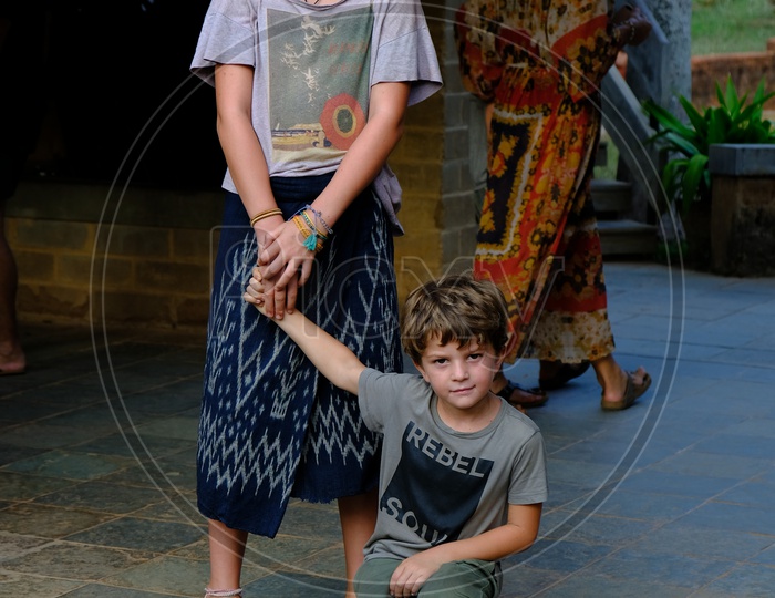 Foreigner Kids living at Aurovile
