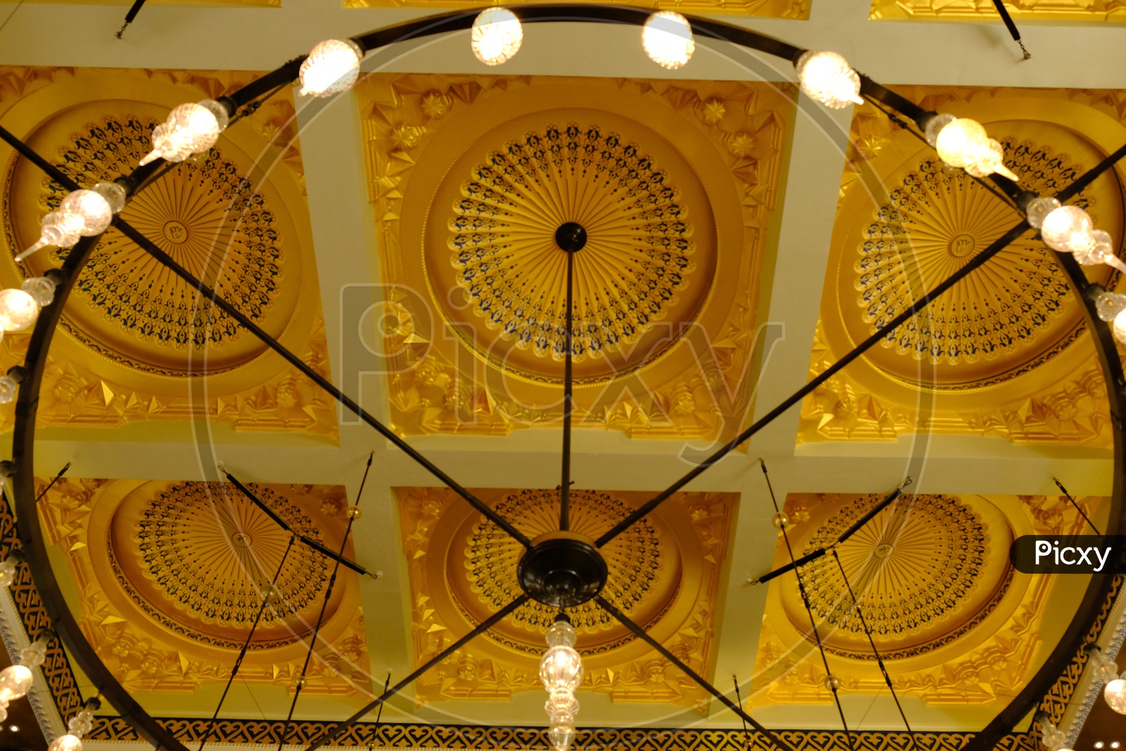 Ceiling and lights at Katara Masjid