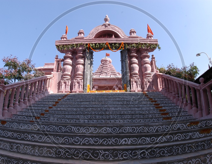 Stair Case Of Jain Temple With Entrance Arch