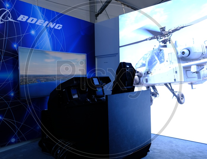 Boeing AH-64 Apache Attack Helicopter Cockpit displayed at Bangalore Aero India 2019