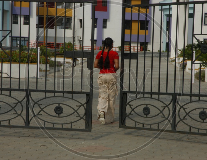 Young Girl Entering into College