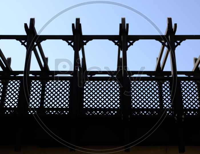 Silhouette Of a Railing Wall Ina  Balcony