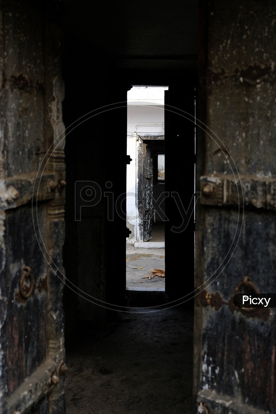 Old traditional Wooden Doors Of Sitaram bagh temple