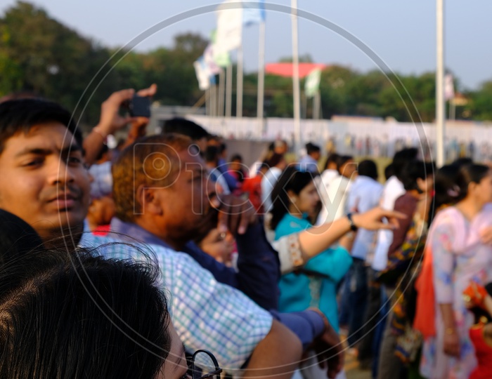 People at Telangana International Kite Festival