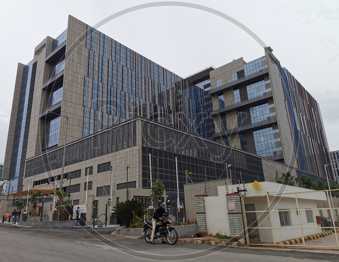 Amazon Hyderabad Campus Building Wide angle side view