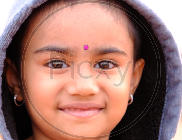 Indian  Girl Child  With Smile Face