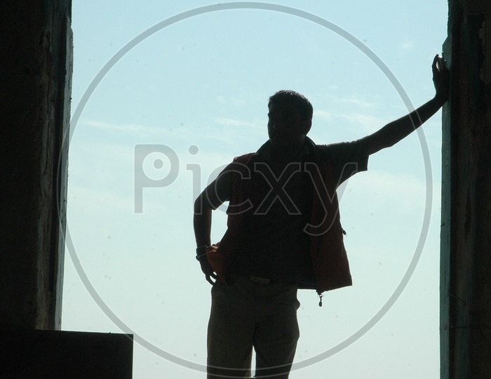 Silhouette of Man Standing