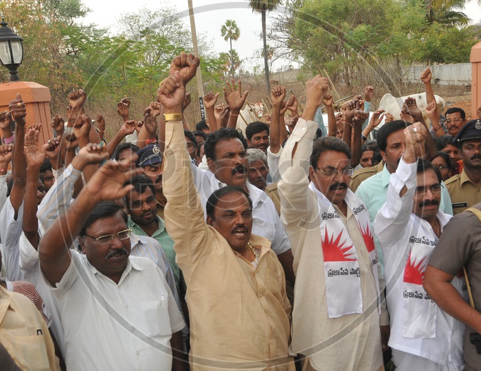 Political Party Followers Shouting