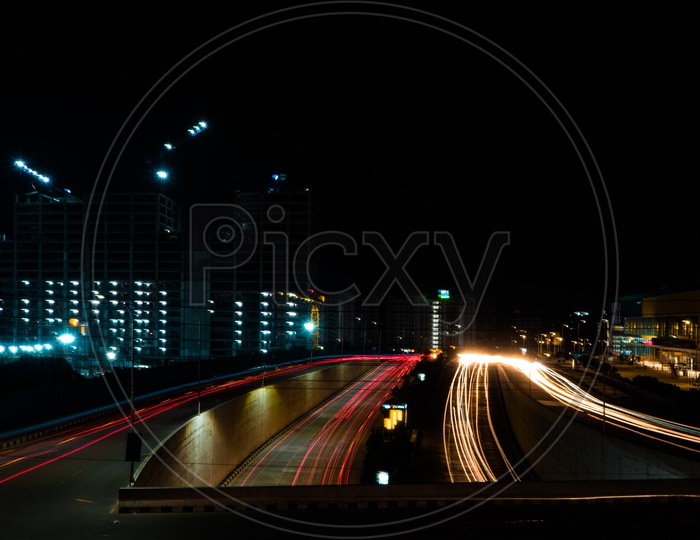 Long exposure shot from a flyover