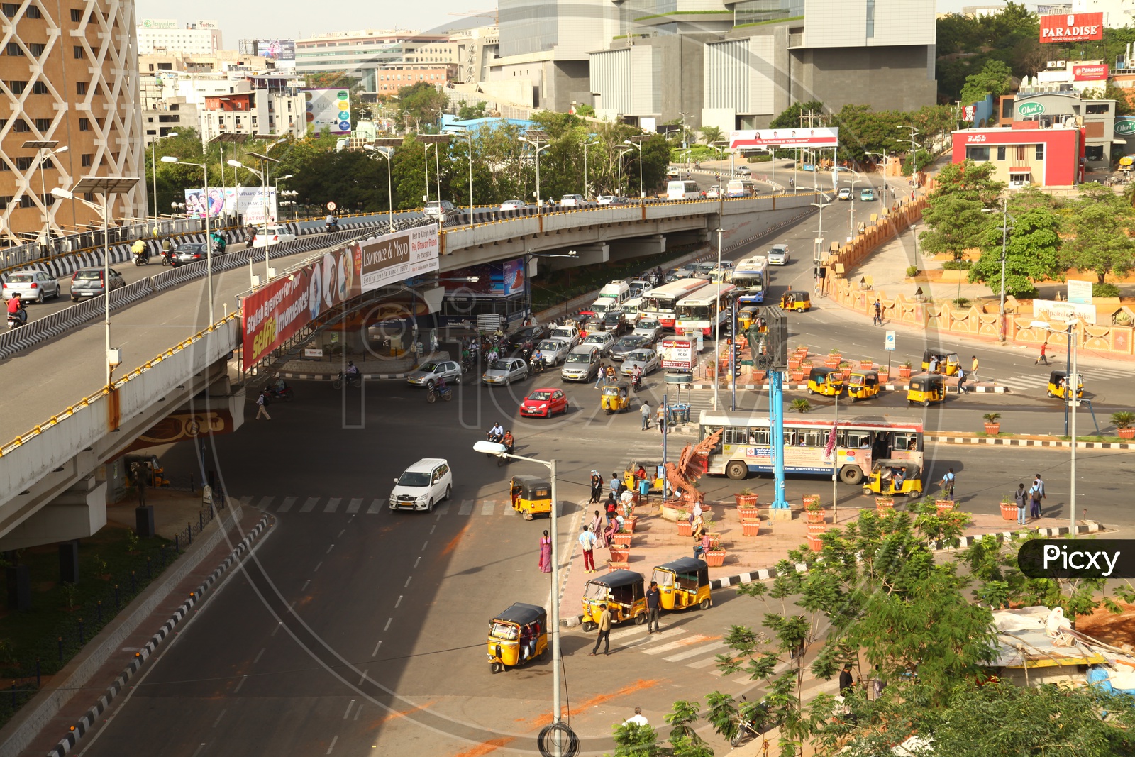 View of Hitech City Flyover and Traffic