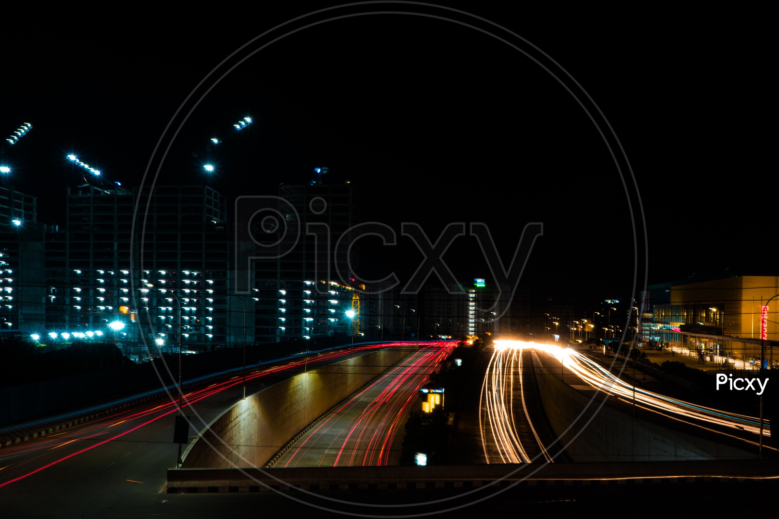 Long exposure shot from a flyover