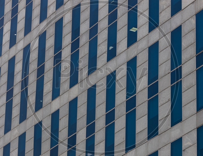 Abstract Glass Facade patterns on Waverock Building