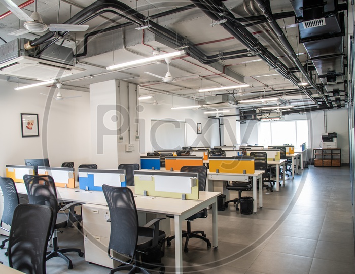 Chairs and  Cubicles in coworking spaces