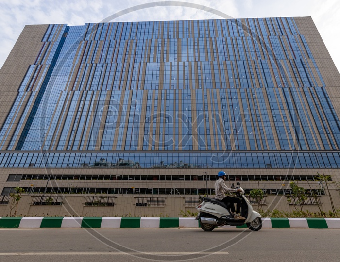 Amazon Corporate Campus facade in Financial District,Hyderabad