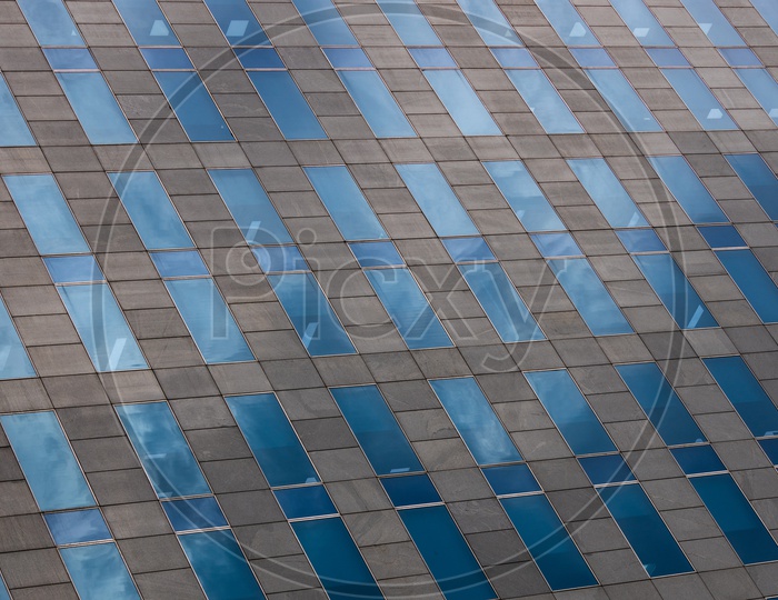 Abstract Glass Facade patterns on Waverock Building