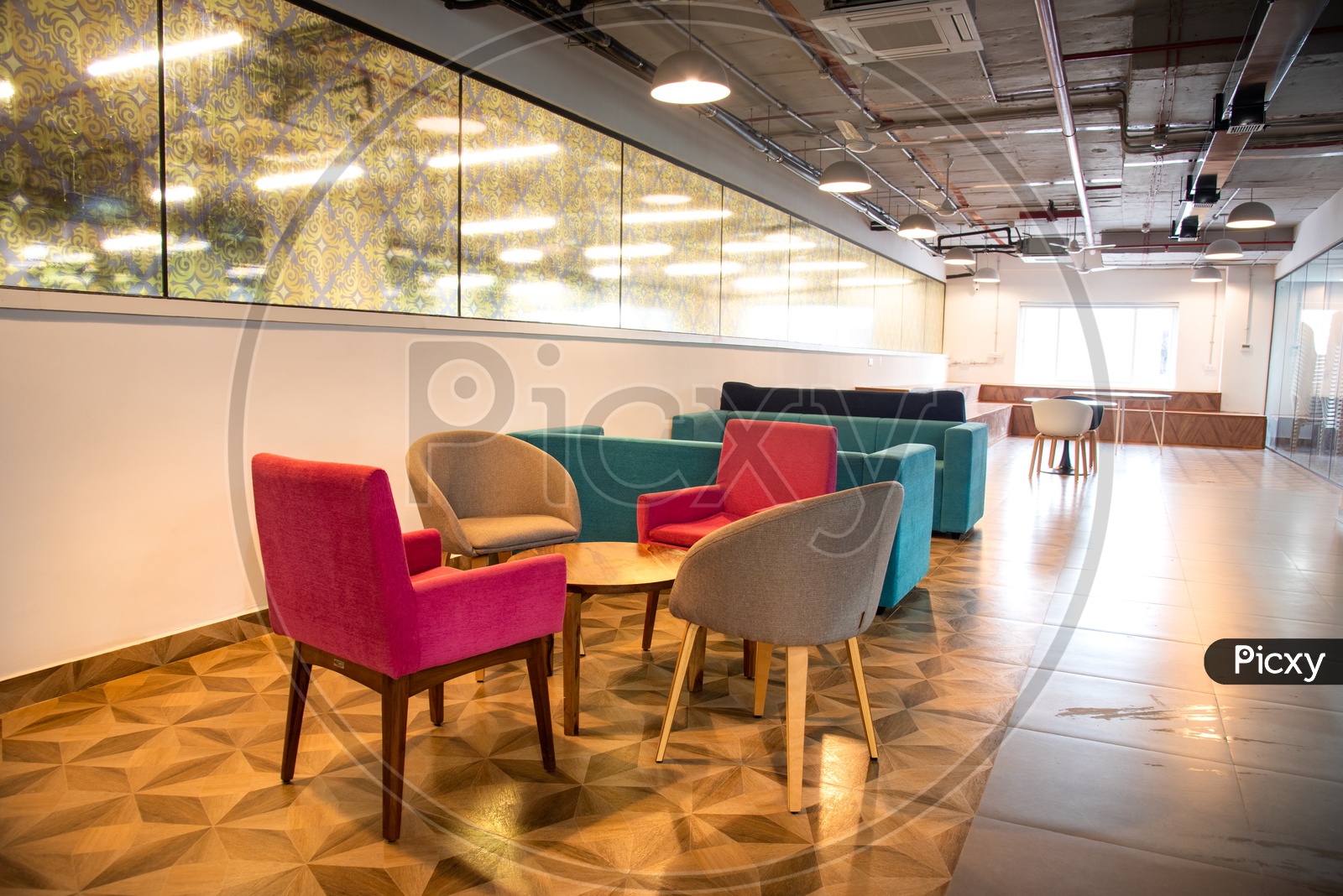Recreation lounges inside corporate coworking spaces