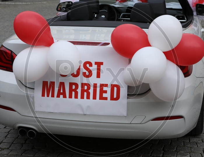 Decorated Car For a Wedding