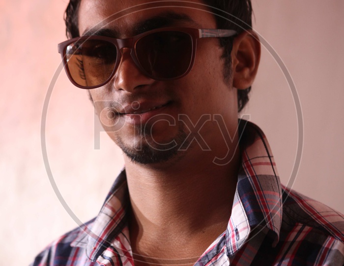 Young Man Wearing Shades Sun Glasses