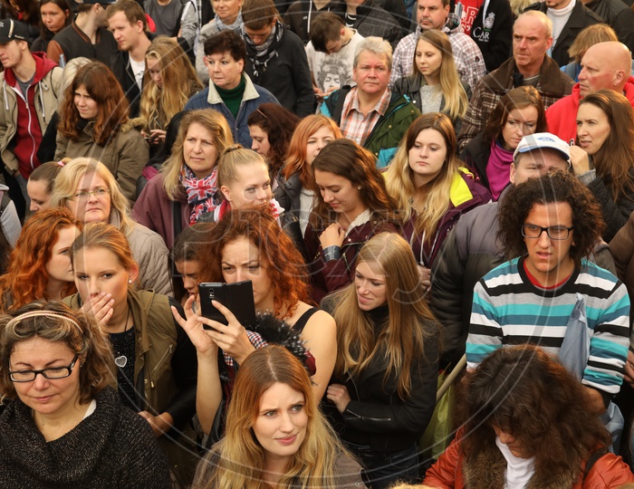 People at live concert of a rock band