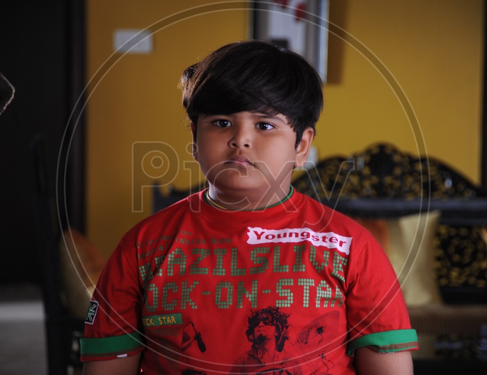 Indian Boy Child With an Expression on Face