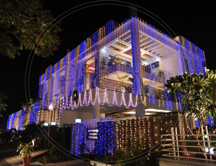 House Decorated With Led Light
